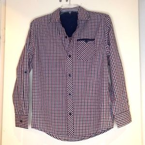 Fade FG Gear | Blue, Red & White button down shirt 📐 14 Boys